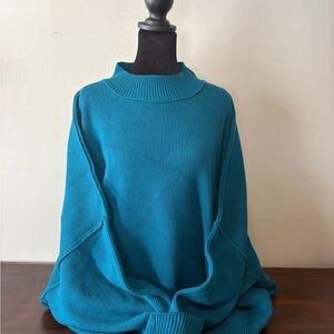 Zenana Sea Teal Women's Side Slit Sweater